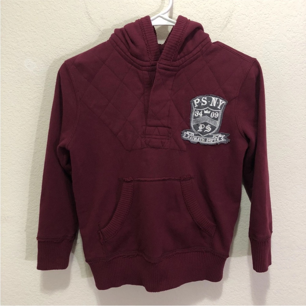 P.S. from Aeropostale Athletic Maroon Kids Hoodie Boys Size 6/7 Long Sleeves